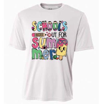 Schools Out For Summer Teacher Boy Girl Summer Vacation Cooling Performance Crew T-Shirt