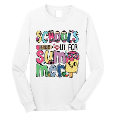 Schools Out For Summer Teacher Boy Girl Summer Vacation Long Sleeve Shirt