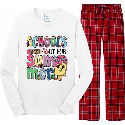 Schools Out For Summer Teacher Boy Girl Summer Vacation Long Sleeve Pajama Set