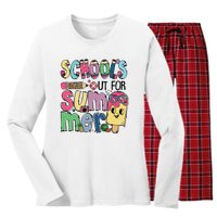 Schools Out For Summer Teacher Boy Girl Summer Vacation Women's Long Sleeve Flannel Pajama Set 