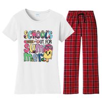 Schools Out For Summer Teacher Boy Girl Summer Vacation Women's Flannel Pajama Set