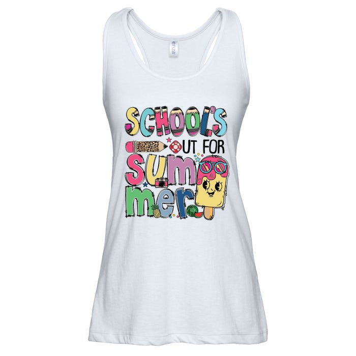 Schools Out For Summer Teacher Boy Girl Summer Vacation Ladies Essential Flowy Tank