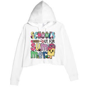 Schools Out For Summer Teacher Boy Girl Summer Vacation Crop Fleece Hoodie