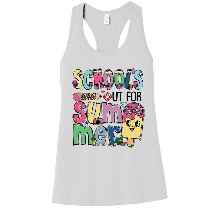 Schools Out For Summer Teacher Boy Girl Summer Vacation Women's Racerback Tank