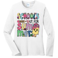 Schools Out For Summer Teacher Boy Girl Summer Vacation Ladies Long Sleeve Shirt