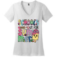 Schools Out For Summer Teacher Boy Girl Summer Vacation Women's V-Neck T-Shirt