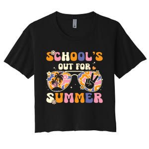 Schools Out For Summer Teacher Last Day Of School Women's Crop Top Tee