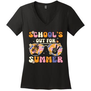 Schools Out For Summer Teacher Last Day Of School Women's V-Neck T-Shirt