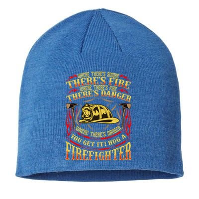 Support Our First Responders Hug A Firefighter Recognition Gift Sustainable Beanie