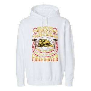 Support Our First Responders Hug A Firefighter Recognition Gift Garment-Dyed Fleece Hoodie