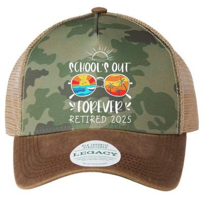Schools Out Forever School Teacher Retired 2025 Retirement Legacy Tie Dye Trucker Hat