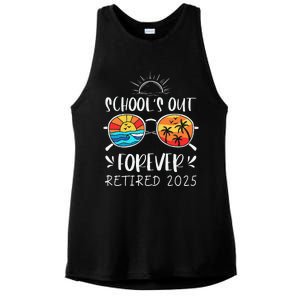 Schools Out Forever School Teacher Retired 2025 Retirement Ladies PosiCharge Tri-Blend Wicking Tank