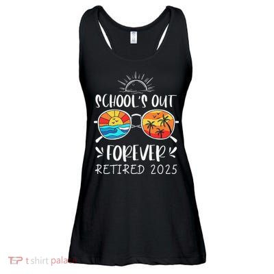 Schools Out Forever School Teacher Retired 2025 Retirement Ladies Essential Flowy Tank