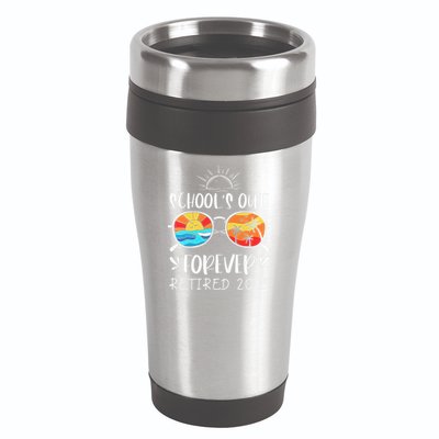 Schools Out Forever School Teacher Retired 2025 Retirement 16oz Travel Tumbler