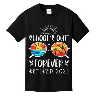 Schools Out Forever School Teacher Retired 2025 Retirement Kids T-Shirt