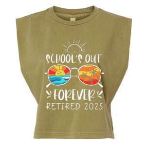 Schools Out Forever School Teacher Retired 2025 Retirement Garment-Dyed Women's Muscle Tee