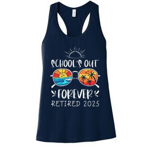 Schools Out Forever School Teacher Retired 2025 Retirement Women's Racerback Tank