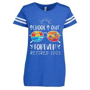 Schools Out Forever School Teacher Retired 2025 Retirement Enza Ladies Jersey Football T-Shirt