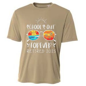 Schools Out Forever School Teacher Retired 2025 Retirement Cooling Performance Crew T-Shirt