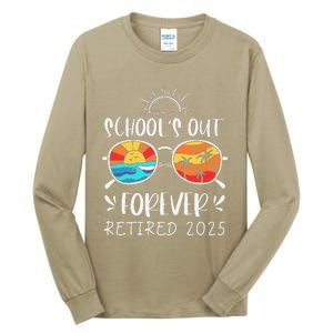 Schools Out Forever School Teacher Retired 2025 Retirement Tall Long Sleeve T-Shirt