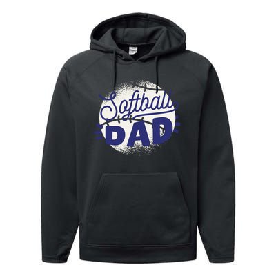 Softball Dad Performance Fleece Hoodie