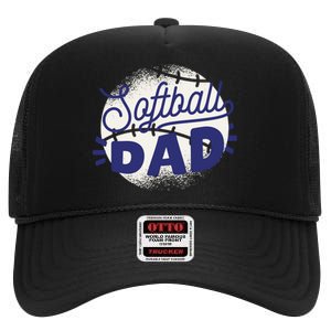 Softball Dad High Crown Mesh Back Trucker Hat