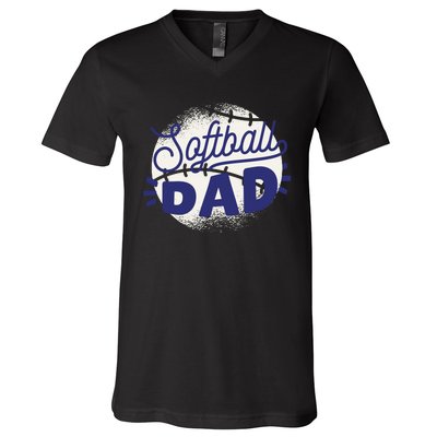 Softball Dad V-Neck T-Shirt