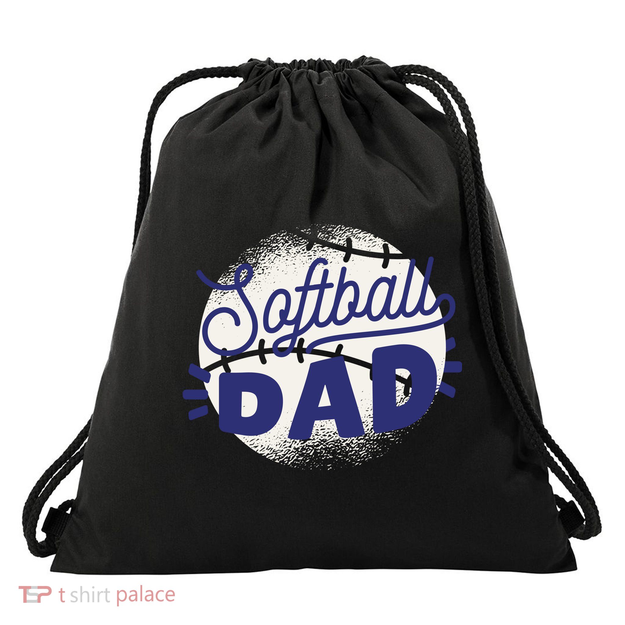 Softball Dad Drawstring Bag