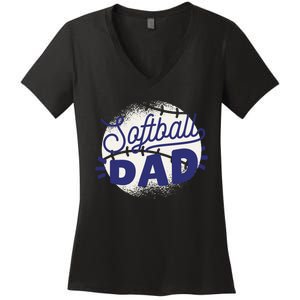 Softball Dad Women's V-Neck T-Shirt