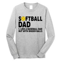 Softball Dad Like A Baseball Dad But With Bigger Balls Long Sleeve Shirt