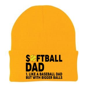 Softball Dad Like A Baseball Dad But With Bigger Balls Knit Cap Winter Beanie