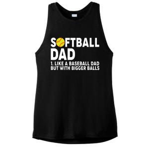 Softball Dad Like A Baseball Dad But With Bigger Balls Ladies PosiCharge Tri-Blend Wicking Tank