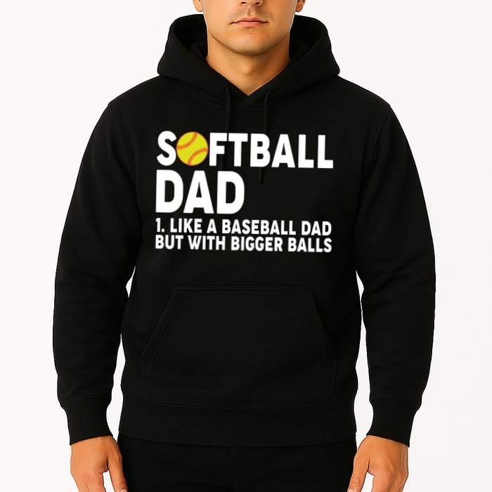 Softball Dad Like A Baseball Dad But With Bigger Balls Hoodie