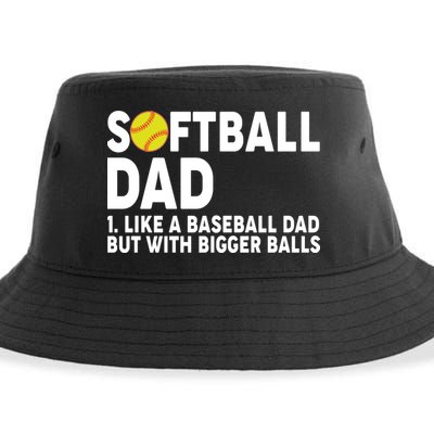 Softball Dad Like A Baseball Dad But With Bigger Balls Sustainable Bucket Hat