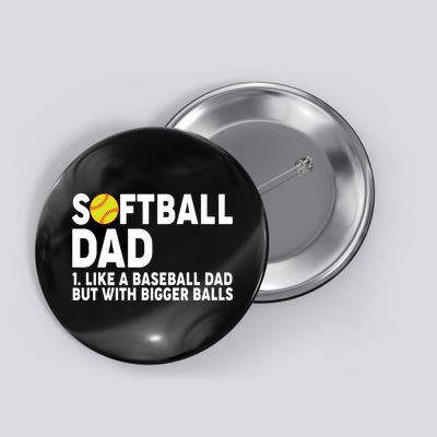 Softball Dad Like A Baseball Dad But With Bigger Balls Button