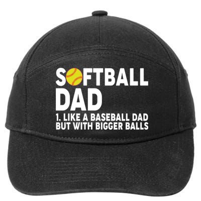 Softball Dad Like A Baseball Dad But With Bigger Balls 7-Panel Snapback Hat