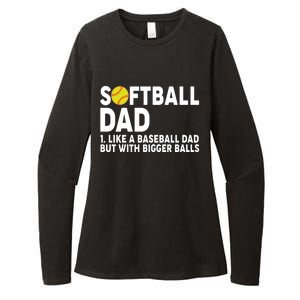 Softball Dad Like A Baseball Dad But With Bigger Balls Womens CVC Long Sleeve Shirt