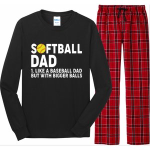 Softball Dad Like A Baseball Dad But With Bigger Balls Long Sleeve Pajama Set