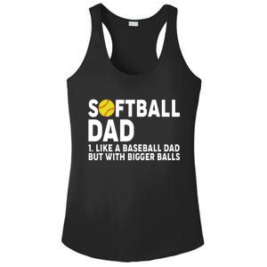 Softball Dad Like A Baseball Dad But With Bigger Balls Ladies PosiCharge Competitor Racerback Tank