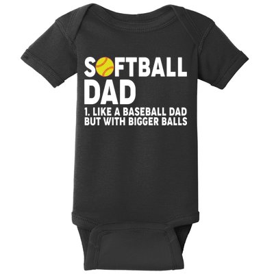 Softball Dad Like A Baseball Dad But With Bigger Balls Baby Bodysuit