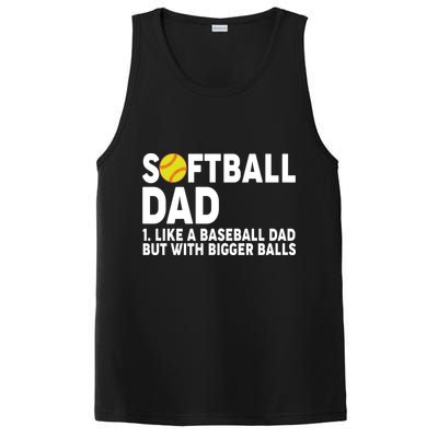 Softball Dad Like A Baseball Dad But With Bigger Balls PosiCharge Competitor Tank