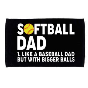 Softball Dad Like A Baseball Dad But With Bigger Balls Microfiber Hand Towel