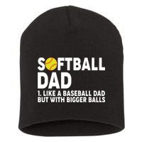 Softball Dad Like A Baseball Dad But With Bigger Balls Short Acrylic Beanie