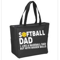 Softball Dad Like A Baseball Dad But With Bigger Balls Zip Tote Bag