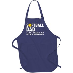 Softball Dad Like A Baseball Dad But With Bigger Balls Full-Length Apron With Pockets