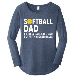 Softball Dad Like A Baseball Dad But With Bigger Balls Women's Perfect Tri Tunic Long Sleeve Shirt