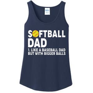 Softball Dad Like A Baseball Dad But With Bigger Balls Ladies Essential Tank