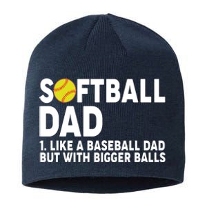 Softball Dad Like A Baseball Dad But With Bigger Balls Sustainable Beanie