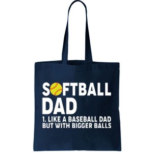 Softball Dad Like A Baseball Dad But With Bigger Balls Tote Bag