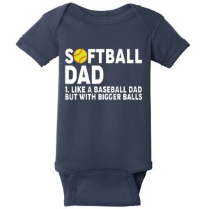 Softball Dad Like A Baseball Dad But With Bigger Balls Baby Bodysuit